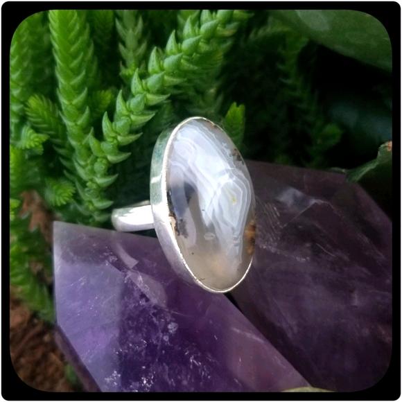 Boethia Jewelry - Moss Agate Sterling Silver Ring